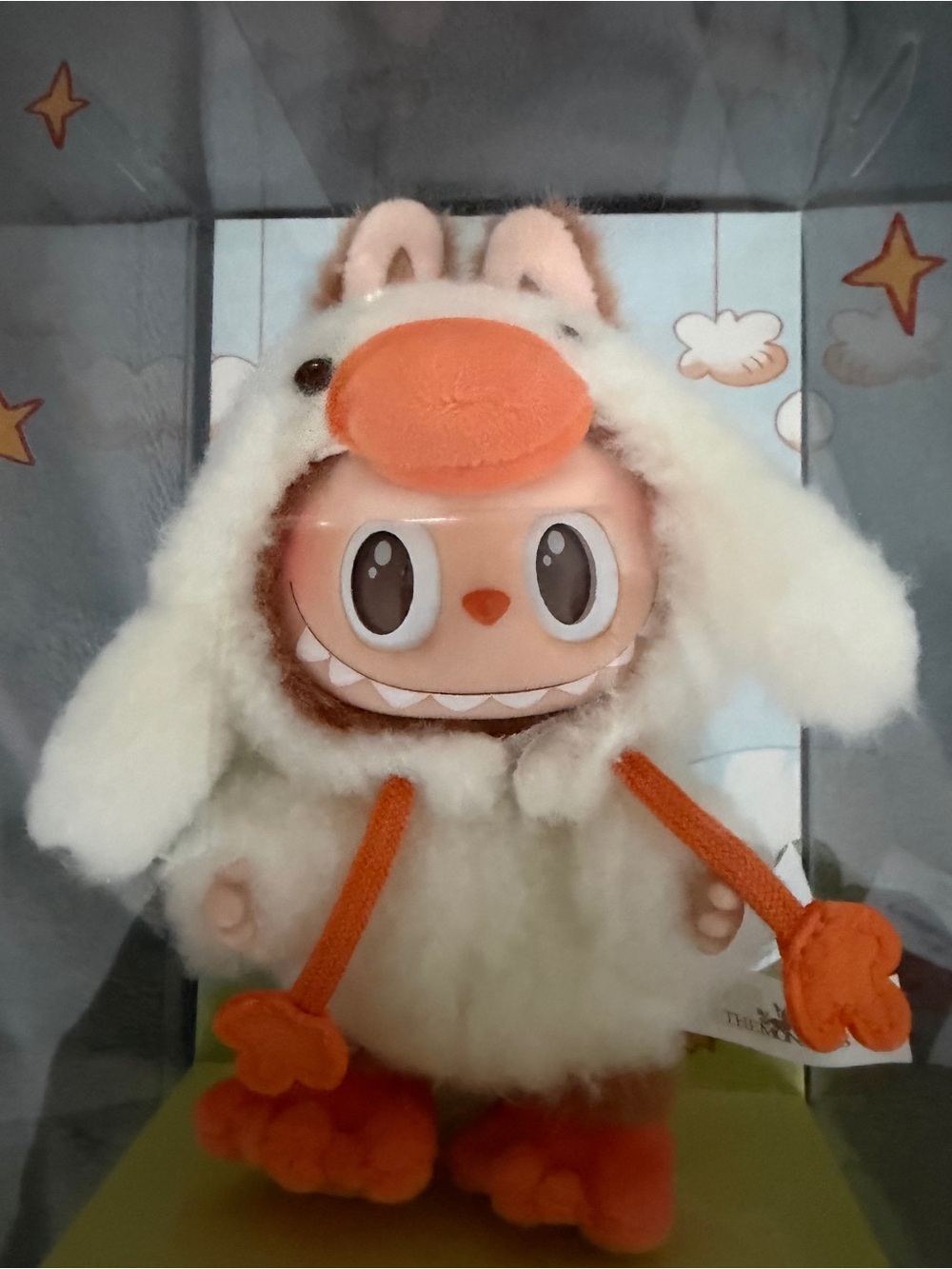 POP MART Forest Fairy Tale Plush Vinyl Labubu - White & Orange - Picture 2 of 3